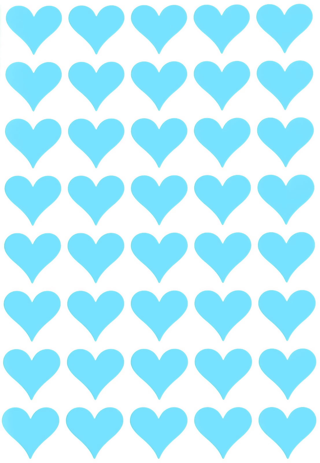 19MM (3/4 Inch)  Light Blue Heart Sticker Sheets Crafting Labels for Decorations and Party Supplies - 4320 Pack by Royal Green