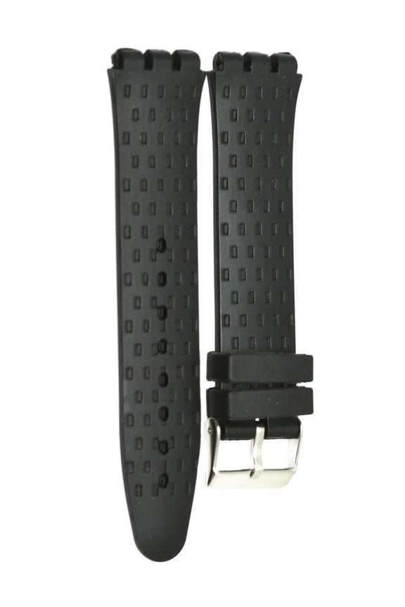 19MM BLACK SOFT SILICONE RUBBER SPORT WATCH BAND STRAP FITS SWATCH S540