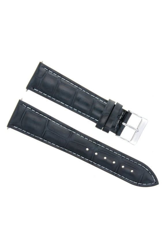 19MM GATOR LEATHER WATCH STRAP BAND FOR OMEGA SPEEDMASTER SEAMASTER DARK BLUE WS