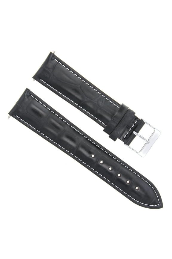 19MM ITALIAN LEATHER STRAP BAND FOR TISSOT PRC 200 LE LOCLE POWERMATIC 80 BLACK WS