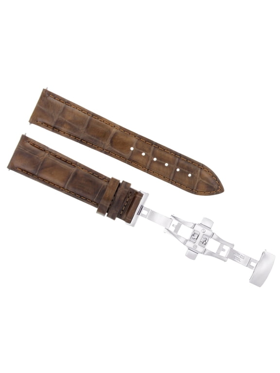 19mm Leather Watch Band Strap For Movado Museum Watch Light Brown