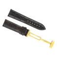 thumbnail image 1 of 19MM LEATHER WATCH BAND STRAP CLASP FOR 34MM ROLEX DATE AIRKING DARK BROWN GOLD, 1 of 2