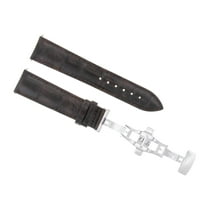 19MM LEATHER WATCH BAND STRAP FOR ORIS WATCH DEPLOYMENT CLASP DARK BROWN