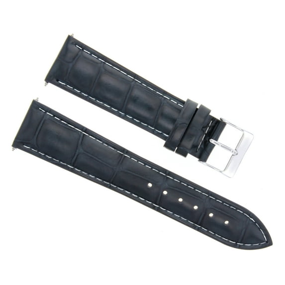 19MM LEATHER WATCH BAND STRAP FOR ROLEX AIRKING 5700 5701 WATCH DARK BLUE WS