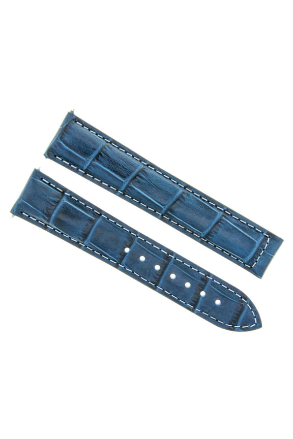 19MM LEATHER WATCH STRAP BAND FOR OMEGA WATCH SPEEDMASTER SEAMASTER BLUE WS