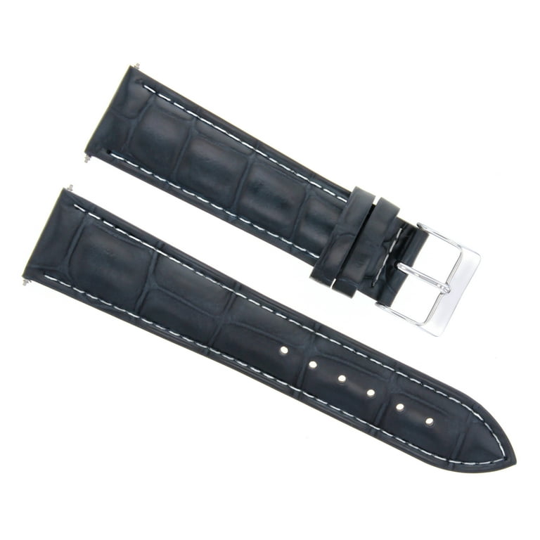 19MM LEATHER WATCH STRAP FOR JAEGER LECOULTRE WATCH DARK BLUE