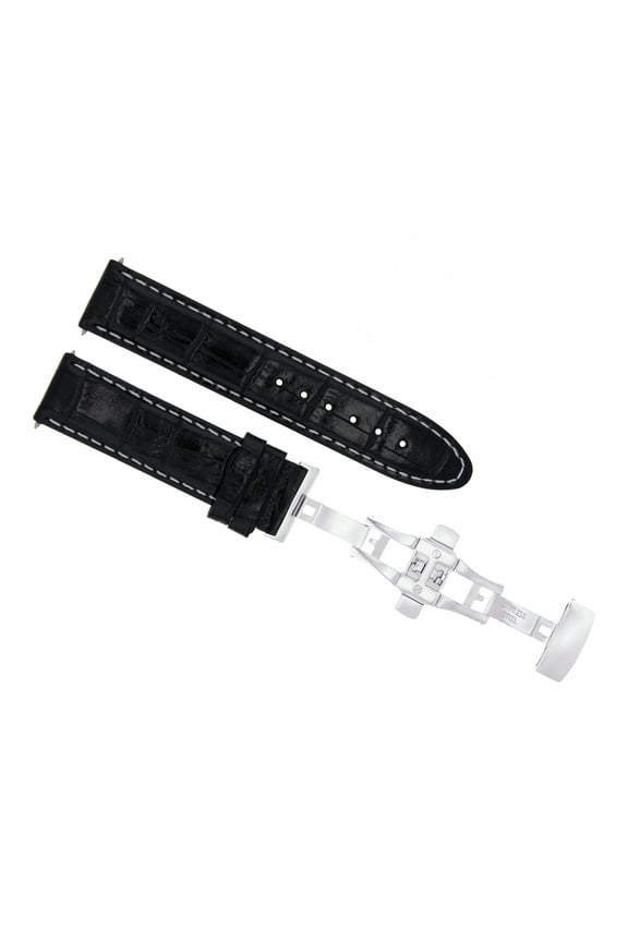 19MM PREMIUM LEATHER WATCH STRAP BAND FOR TISSOT PR 100 PRC200 + CLASP BLACK WS