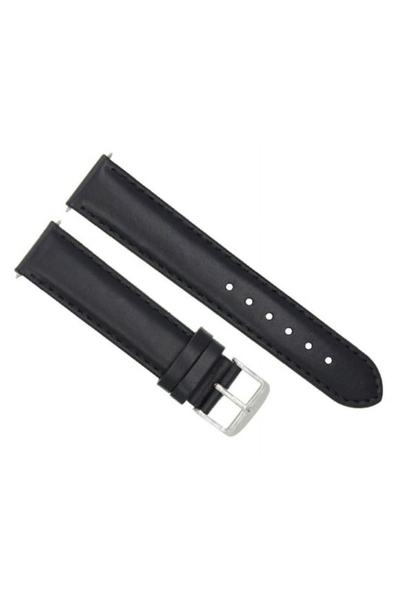 19MM SMOOTH LEATHER WATCH STRAP BAND FOR 39MM BAUME MERCIER CAPELAND WATCH BLACK