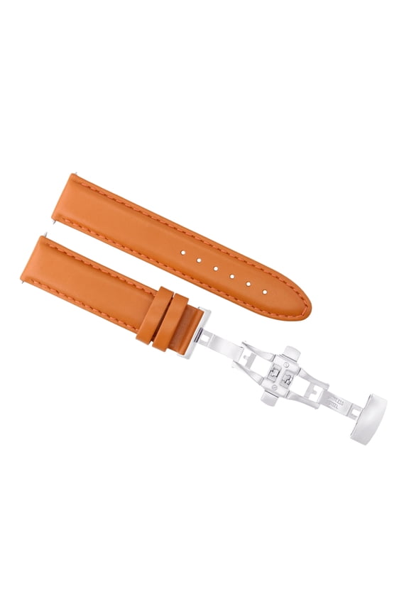 19MM SMOOTH WATCH BAND STRAP DEPLOYMENT FOR OMEGA SEAMASTER SPEEDMASTER ORANGE