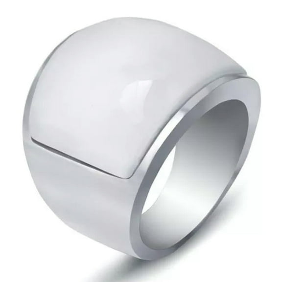 19MM Silver/Gold Bands Gift Stainless Steel Men's White/Red Opal Ring Size 7-12