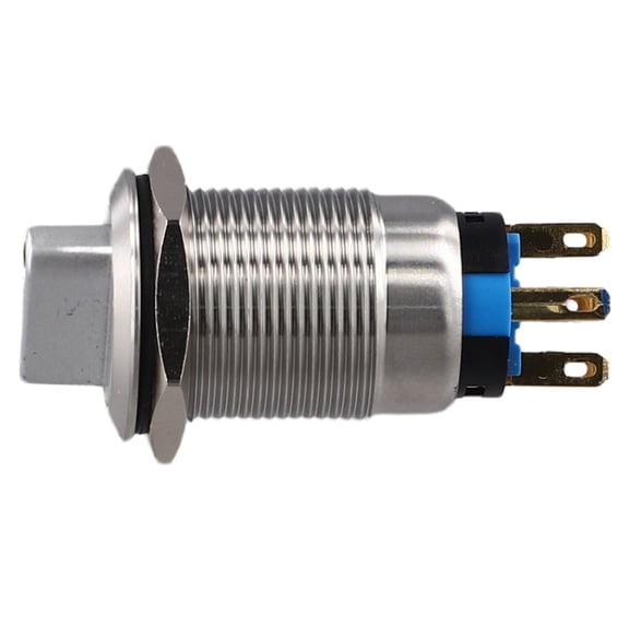 19Mm Push Button Rotary Switch 3 Positions 2No2Nc 12-24V Stainless Steel With Led Light Self-Locking Switch For Equipment Use Blue Smile Home