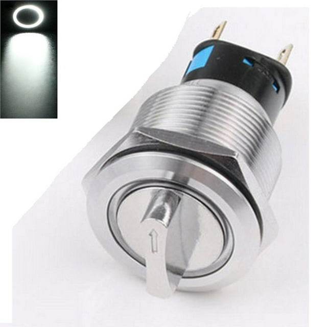 19Mm Rotary Switch Latching 2Positions 1No1Nc 12-24V Push Button Switch ...