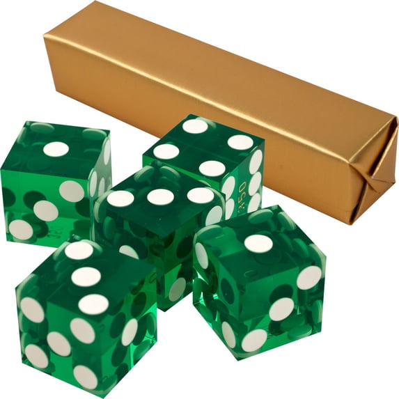 19Mm a Grade Serialized Set of Casino Dice-Green - Walmart.com
