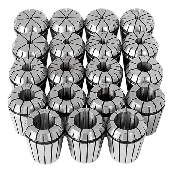 19PCS ER32 Collet Set 2-20MM Spring Collet Set Fit for CNC Milling Lathe Tool