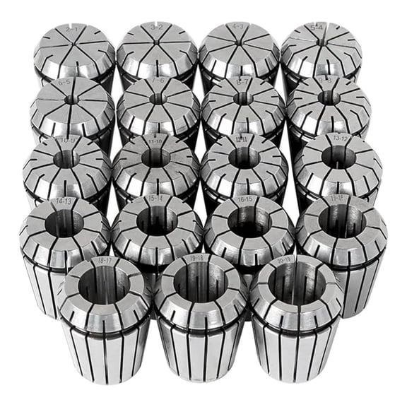 19PCS ER32 Collet Set 2-20MM Spring Collet Set Fit for CNC Milling Lathe Tool