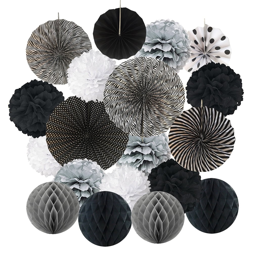 19PCS Honeycomb Balls Tissue Paper Fans Party Honeycomb Ball Fans Wall ...