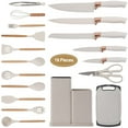 thumbnail image 1 of 19PCS Kitchen Utensils Set for Cooking, 11 Cooking Utensils, 6 Knife set Beige,3 Utensil Sets,utensilios de cocina, 1 of 16