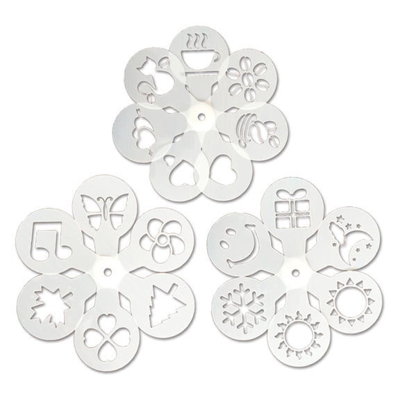 19Pcs Coffee Decorating Stencils Latte Art Mold Drawing Template Cake DIY Tools