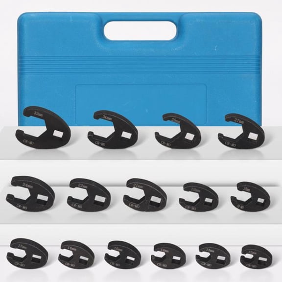 19Pcs Crowfoot Wrench Set 1/2 In 3/8 In Drive Sizes 8mm-32mm Flare Nut Wrench For Occasion Where Space