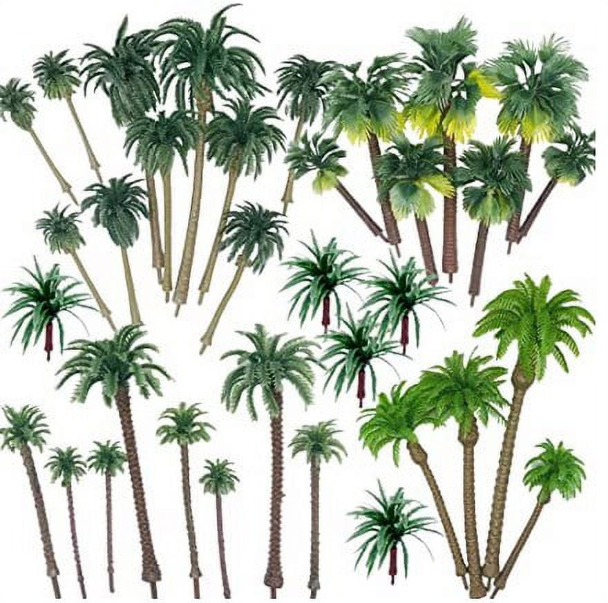 19Pcs Miniature Palm Trees Fake Plastic Trees Cupcake Topper Scenery