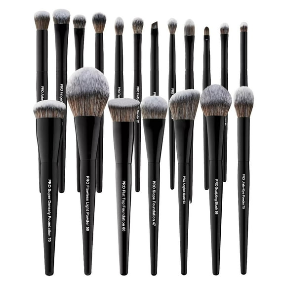 19Pcs Professional Grade Labeled Makeup Brushes Set, Large Foundation Powder Contour Concealer eyeshadow Blush EyeLiner Make up Brushes,Premium Synthetic hair,Vegan Cruelty-free
