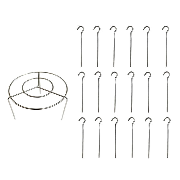19Pcs Stainless Steel Vertical Air Fryer Skewer Rack Set include 18 Skewers Hanging Grill Stand for Kabobs BBQ, Daily Meals(Silver-One Size)