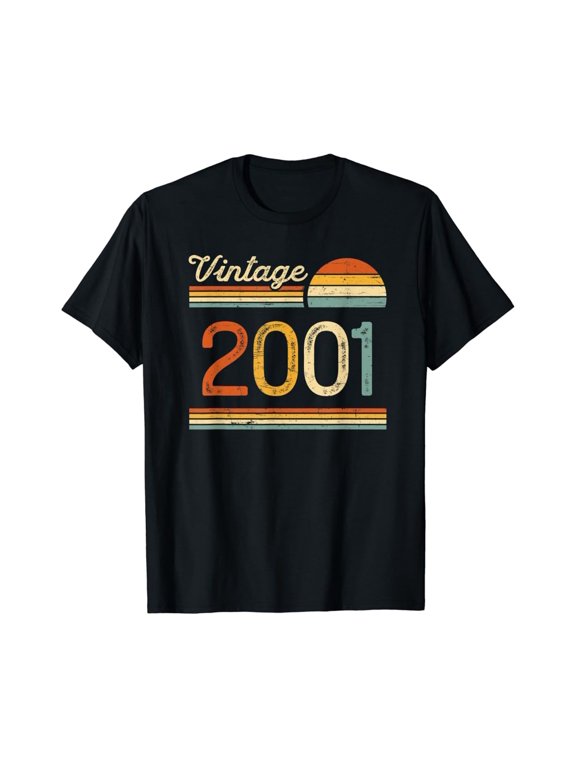 19Th Birthday Gift Vintage Birthday Gifts 2001 Retro 19 Years Old T-Shirt Unisex S To 5XL