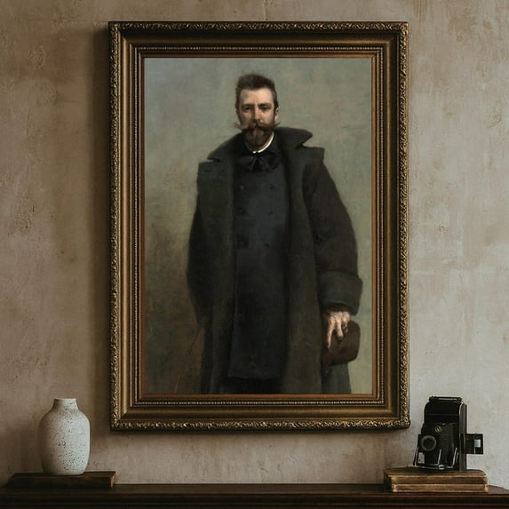 19Th Century Gentleman Portrait Vintage Farmhouse Wall Art Home Decor, 24x36 UNFRAMED