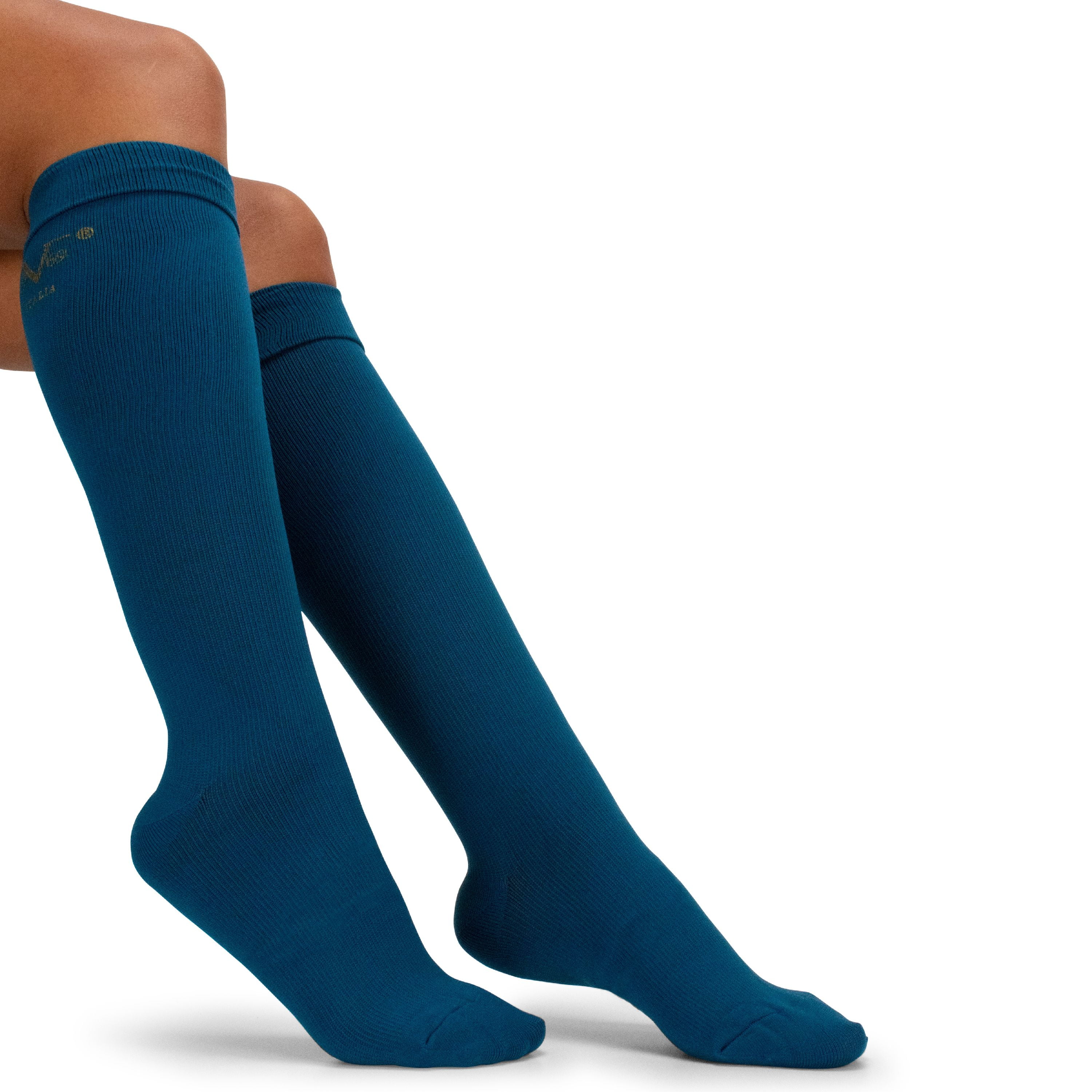 19V69 ITALIA Compression Socks for Travel, Pregnancy, Athletes (Blue)