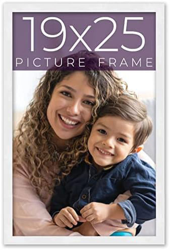19X25 Frame White Real Wood Picture Frame Width 0.75 Inches Interior