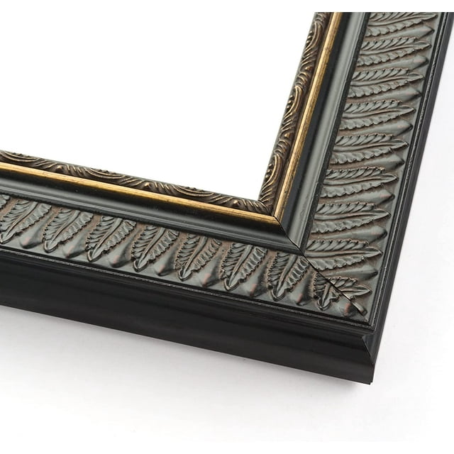 19x47 Frame Black Payton Ornate Solid Wood Picture Frame Width 1.75