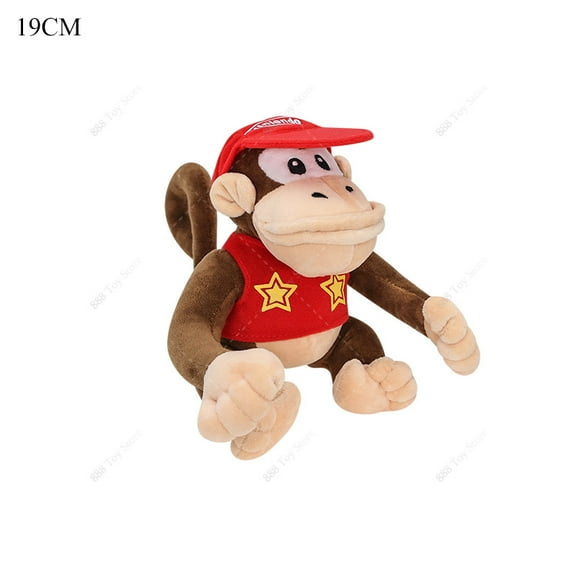 19cm Super Bro's Game Diddy Kong Plush Figurine Toys Cute Diddy Kong Long Tail Stuffed Animal Peluche Children's Birthday Gifts