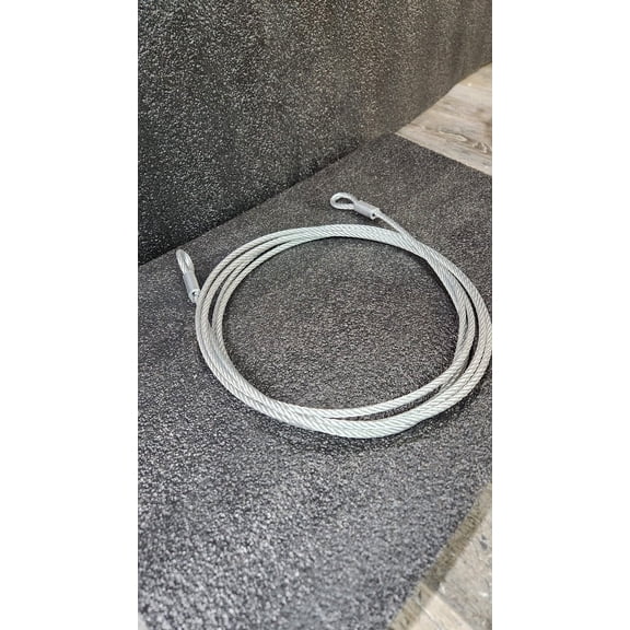 19ft Length Galvanized Uncoated Wire Rope with Loop on 2 Sides, 3/16.in Thick