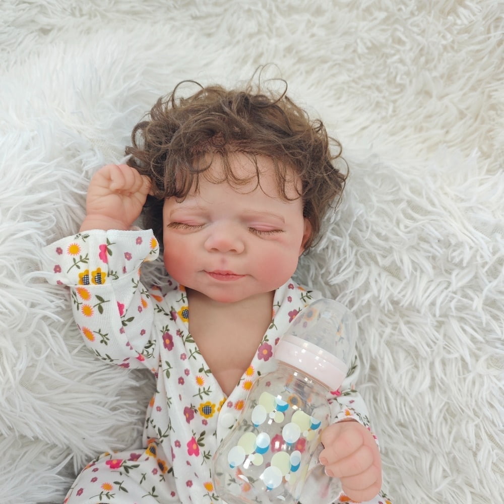 19inch Lifelike Reborn Baby Dolls Newborn Soft Body Baby Pascale Reborn Doll with 3D Skin Multiple Layers Painting with Visible Veins Soft Touch Doll