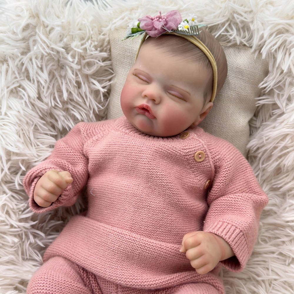 19inch Reborn Baby Doll Quinbee Newborn Baby Size Real Picture Handmade 3D Skin Painted Hair Visible Veins