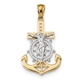 thumbnail image 1 of 19mm 14k With Rhodium Polished Mariners Crucifix Pendant - 1.9 Grams, 1 of 2