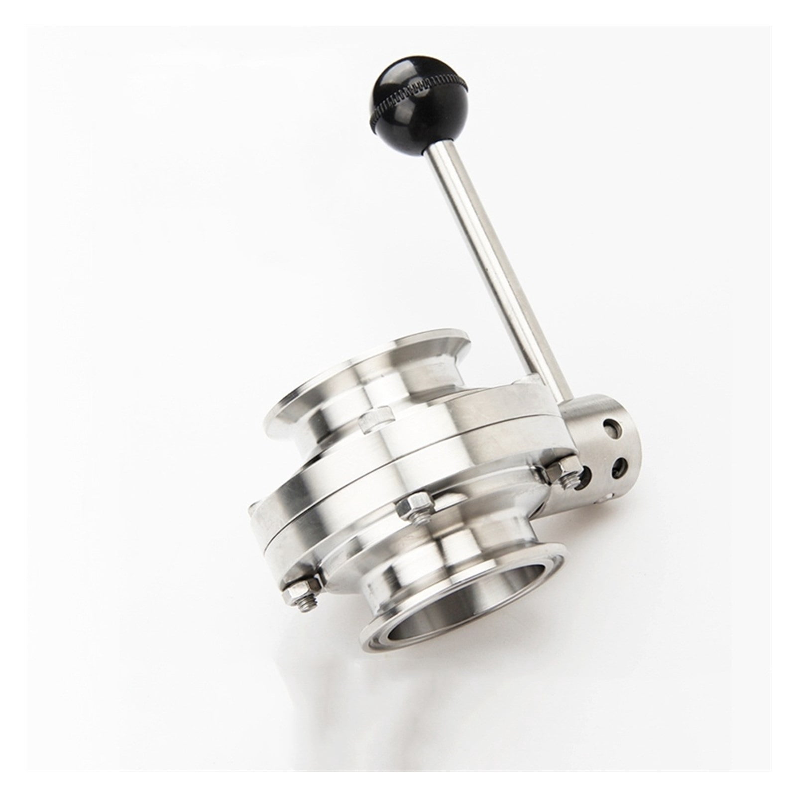 Gomito Sanitario In Acciaio Inox 304 Con Morsetto A Triglia - Ferrule OD 25/50.5/64 Mm, 90 Gradi