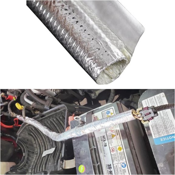 19mm - 3/4" Self-wrap Aluminum Heat Shield Sleeve Thermal Reflective Side Entry High Temperature for Hoses, Wire Harnesses, Cables, Automotive, Exhaust 39" (1 Meter)
