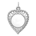 thumbnail image 1 of 19mm 925 Sterling Silver Engraveable Love Heart Polished Front Back Disc Charm Pendant Necklace for Women, 1 of 2