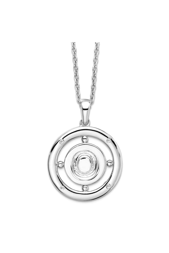 19mm 925 Sterling Silver Rhodium Plated White Ice Diamond Letter Name Personalized Monogram Initial O Necklace 18 Inch P