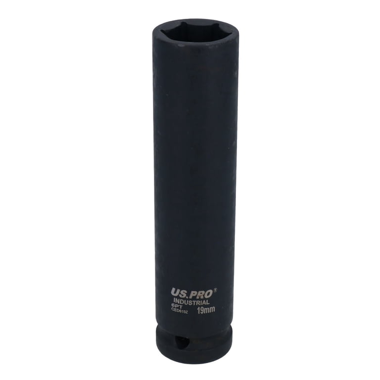 Uxcell 24mm Extra Long Impact Socket, 1/2" Drive, 6 Point Metric, 200mm Deep Socket For Heavy Duty Use