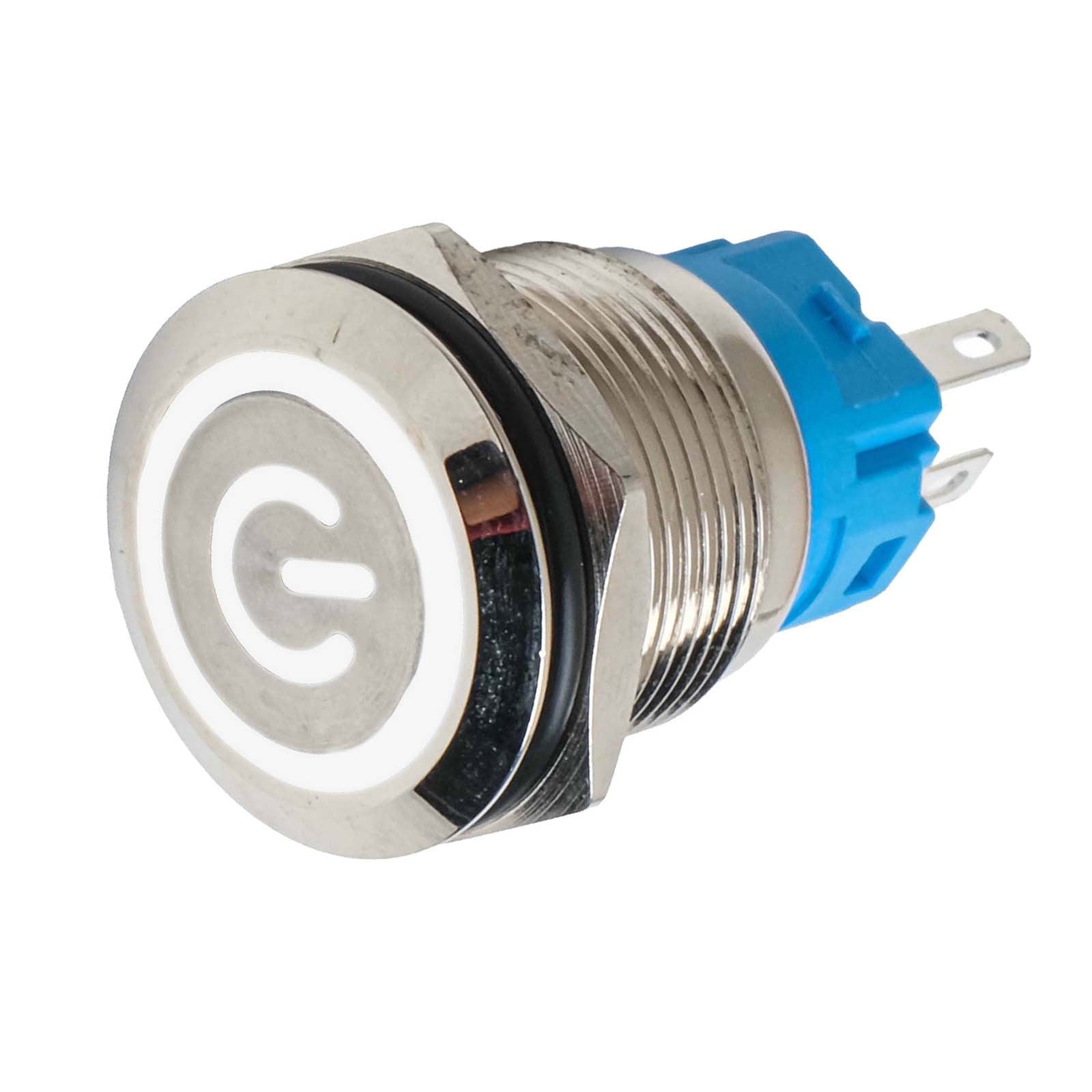 19mm Metal Push Button Switch with Power LED 12-24V Momentary Button ...