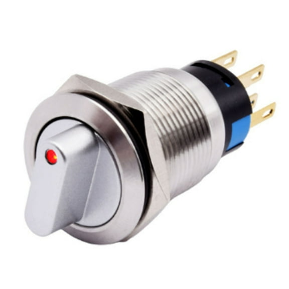 19mm Momentary Rotary Switch 3Positions 2NO2NC 12-24V ON-Off Waterproof