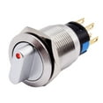 thumbnail image 1 of 19mm Momentary Selector Rotary Switch 3Positions 2NO2NC 12-24V ON-Off Waterproof, 1 of 11