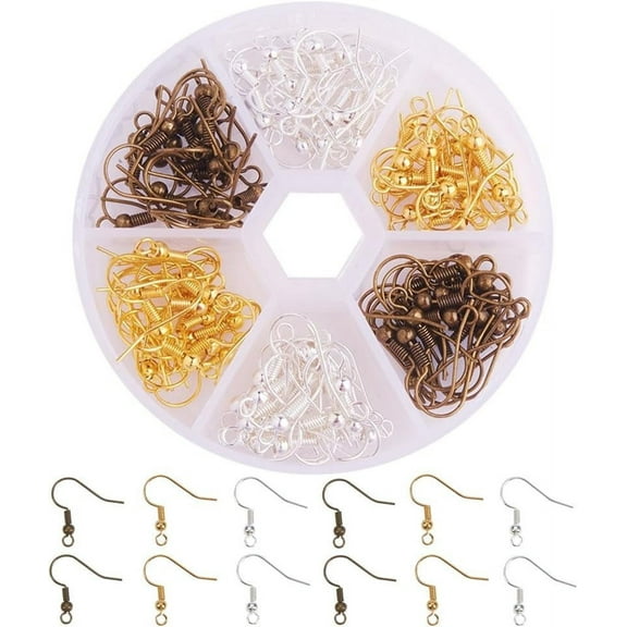 19mm Nickel Free Brass Earring Hooks Mixed Colors 120 pcs in One Box for Jewellry Making