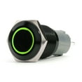 thumbnail image 1 of 19mm On/Off 2 Position Switch Green With 12V Black Flush Mount, 1 of 1