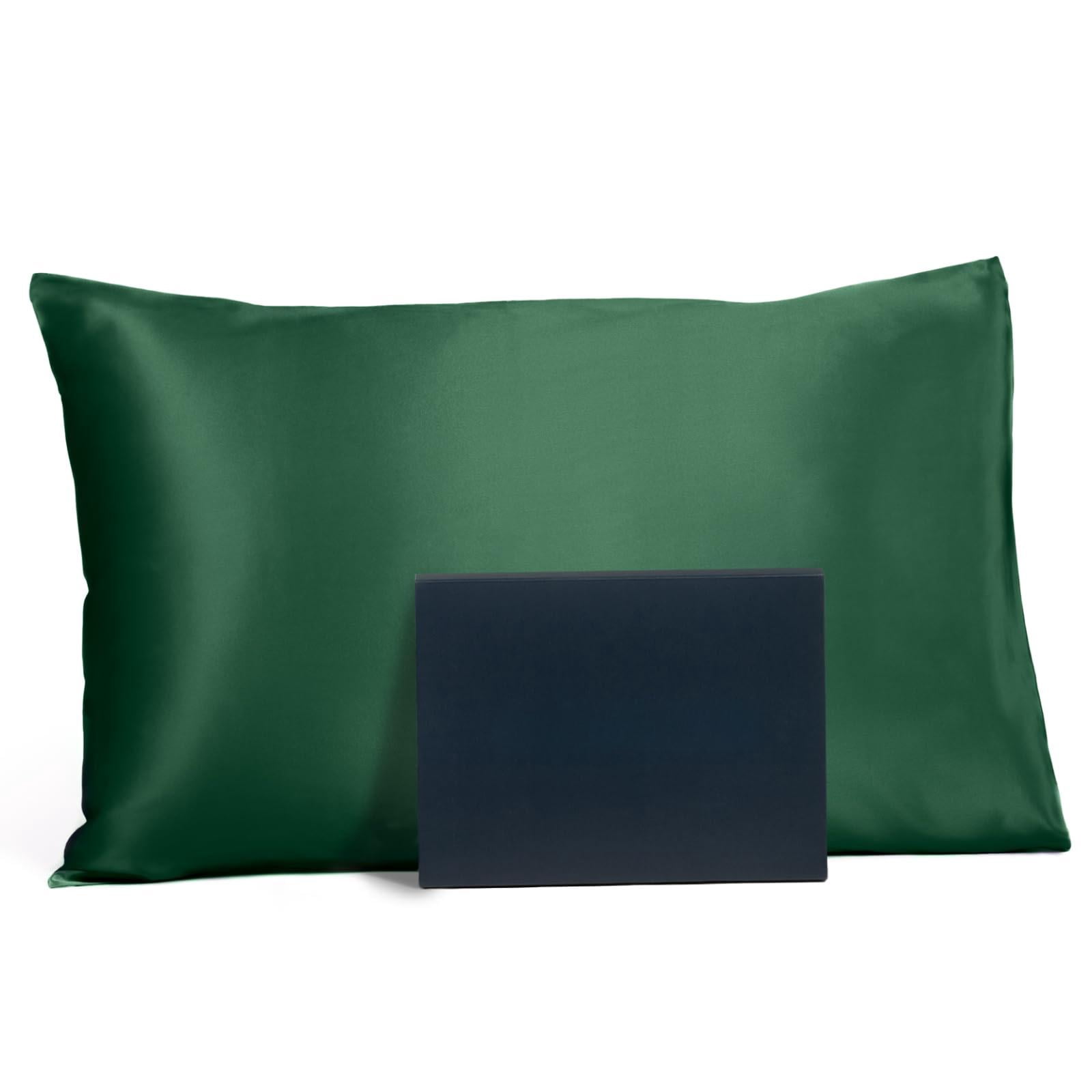 19mm Pure Mulberry Silk Pillowcase  Quality Tested (dark Green Q)