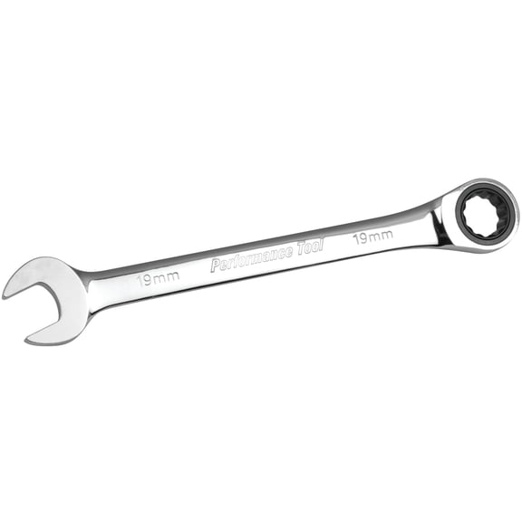 Performance Tool W30359 Professional Chrome Vanadium Metric 19mm Ratcheting Wrench