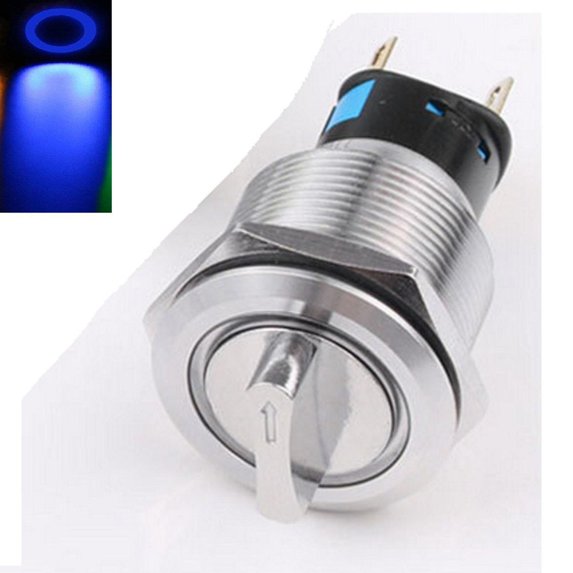 19mm Rotary Switch Latching 2Positions 1No1Nc 12-24V Push Button Switch ...