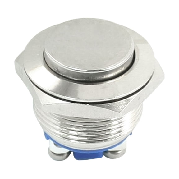 19mm Thread SPST 2-Screw Terminals Momentary Metal Push Button Switch 250V 3A